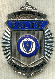 Nice, Vintage 1980's Newbury College Campus Police Badge - Brookline, Massachusetts