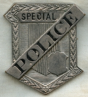 Nice Old 1880's-90's New England "Radiator" Style Special Police Badge