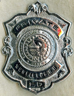 1950's - 1960's Newfields, New Hampshire Fire Department Private Rank Badge