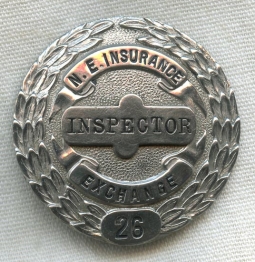 Circa 1900s - 1910s New England Insurance Exchange Inspector Badge Early Underwriter Badge