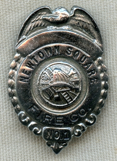 Nice Vintage 1960's Newtown Square, PA Fire Co. #1 Wallet Badge