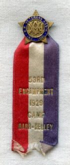 Circa 1929 New Hampshire Veterans Association Inc. 53rd Encampment Medal by W&H Co.