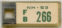 1953 New Hampshire DAV (Disabled American Veterans) Mini License Plate Key Tag (IdentoTag)