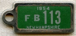 1954 New Hampshire DAV (Disabled American Veterans) Mini License Plate Key Tag (IdentoTag)