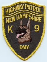 Scarce Prototype Patch for Early 2000's NH Highway Patrol K9 Unit of the Dept of Motor Vehic