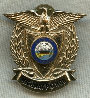Rare, Short-Lived 2002-2008 NH Highway Patrol Ranking Officer Campaign Hat Badge