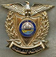 Rare, Short-Lived, 2002-2008, NH Highway Patrol Ranking Officer Campaign Hat Badge