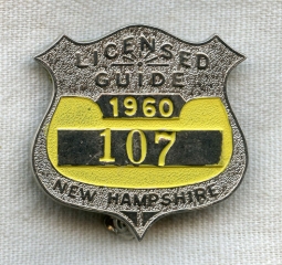 1960 New Hampshire Fish & Game Licensed Guide Badge
