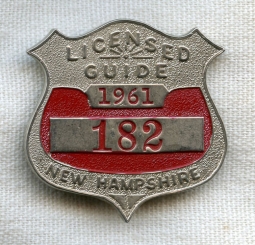 1961 New Hampshire Fish & Game Licensed Guide Badge