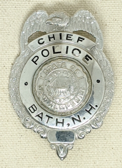 1920's - 30's Both, New Hampshire Chief of Police Badge. Most Likely Worn by W.H. Chase.