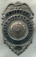 Scarce 1950's NH State Highway Patrol Engineer Badge