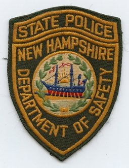 Duty Worn Early 60's NH State Police Patch in Silk Embroidered of Gabardine Wool