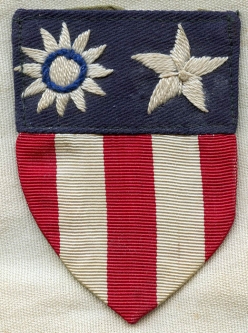 Nice WWII CBI Theater-Made Shoulder Patch with Unusual Polished Cotton Backing