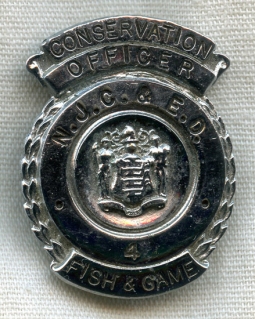 Late 1960s New Jersey Fish & Game Conservation Officer Badge