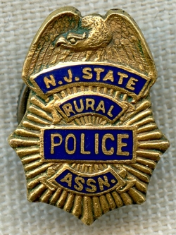 Nicely Made 1950's NJ State Rural Police Association Member Lapel Badge