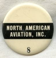 WWII North American Aviation Inc. Factory Worker or Temporary ID Pass Badge