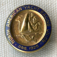 Beautiful Vintage 1950s North American Yacht Racing Union (NAYRU) Gold-Filled Lapel Pin