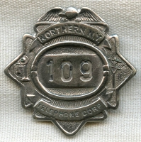 Great Early 1910s Northern New York Telephone Corporation Employee Badge