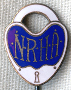 Circa 1900 NRHA (National Retail Hardware Association) Enameled Padlock Stick Pin