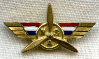WWII National School of Aeronautics (NSA) AAF Training School Instructor Collar Insignia by Green