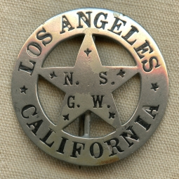 Great Early 1900s Circle Star Badge  Los Angeles Native Sons of the Golden West by LA Rubber Stamp