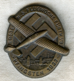 Beautiful 1933 NS Nazionalsozialistische (National Socialist) Flugwoche Furth Tinnie in Bronze