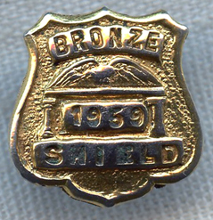 1960s Newark, New Jersey Bronze Shield Association Member Lapel Pin