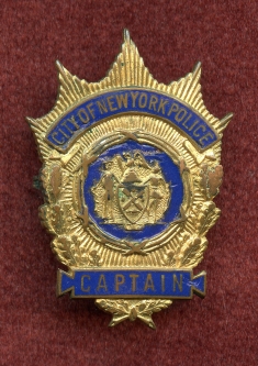 Great Old 1930's-40's NYPD New York City Police Captain Wallet Badge.