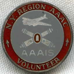 Rare Early WWII NY Region Anti-Aircraft Artillery Corps Intelligence Service (AAAIS) Volunteer Badge