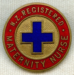 1953 Named & Numbered New Zealand Maternity Nurse Pin