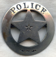 Great Old West Police Circle Star Badge with "The Look": Great Wear and Patina