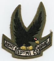 Scarce Ca 1971 US Army ASA 131st Military Intelligence Co Night Hawks Pocket Patch