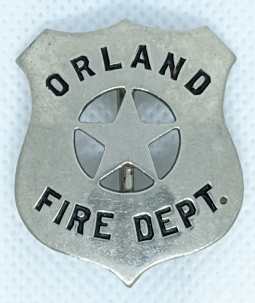 Ca 1910's Orland, California Fire Department Badge Possibly First Issue