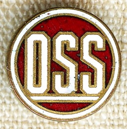 Extremely Rare WWII O.S.S. Discharge Lapel Pin by A.E. Co. Utica, NY