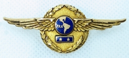 Rare Ca 1940 PAA Pan American Airways 10K Gold Sr Pilot Wing Named to Edward H. Mullen Clipper Pilot