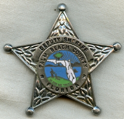 Cool Vintage Early 90's Palm Beach. FL Deputy Sheriff Badge by Blackinton