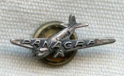 Nice Circa 1940 Panagra (Pan-American Grace Airways) Clipper Ship Lapel Pin in Sterling Silver