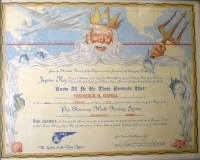 1947 Pan Am Airways (PAA) Equator Crossing Certificate Signed by PAA Pioneer Gib Blackmore