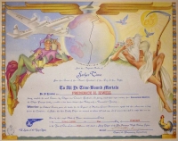 1947 Pan Am Airways Date Line Crossing Certificate Signed by Clipper Pioneer Gib Blackmore