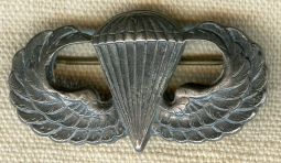 Scarce ORBER Made WWII US Army Paratrooper Badge