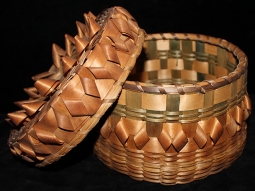 Vintage Covered Passamaquoddy Basket from Maine