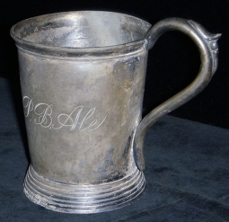 Van Nostrand's "P.B. Ale" Pre-Prohibition Pewter Mug from Boston, Massachusetts