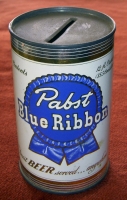 Early 1950s Pabst Blue Ribbon (PBR) Miniature Beer Can Coin Bank