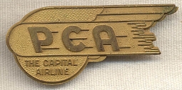 Early 1940s Pennsylvania Central Airlines (PCA) "The Capital Airline" Stewardess Hat Badge