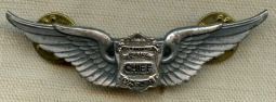 Scare 1960's - 1970's San Antonio Texas Police "Chief Aviator" Helicopter Pilot Wing