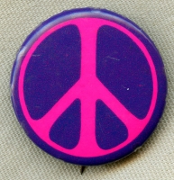 Vintage 1960s Peace Celluloid Pin