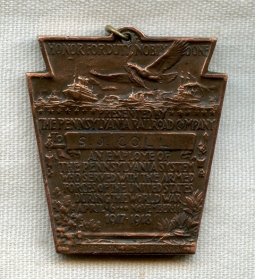 Named WWI Service Medal Issued by Pennsylvania Railroad Company