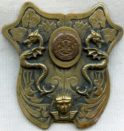 Wonderful, Large, 1909 Penn State House Party Badge in Art Nouveau/Mystic Design