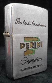 1959 Promotional Award Adv Zippo From Otis Air Force Base Contracter Perini Corporation
