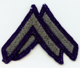 Pair of Mid-WWII US Army Rank Stripes for Private First Class